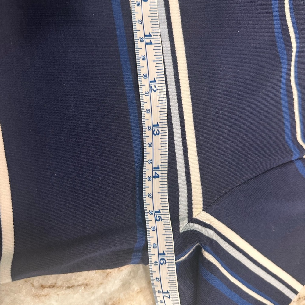 White House Black Market Navy and White Striped Fabric